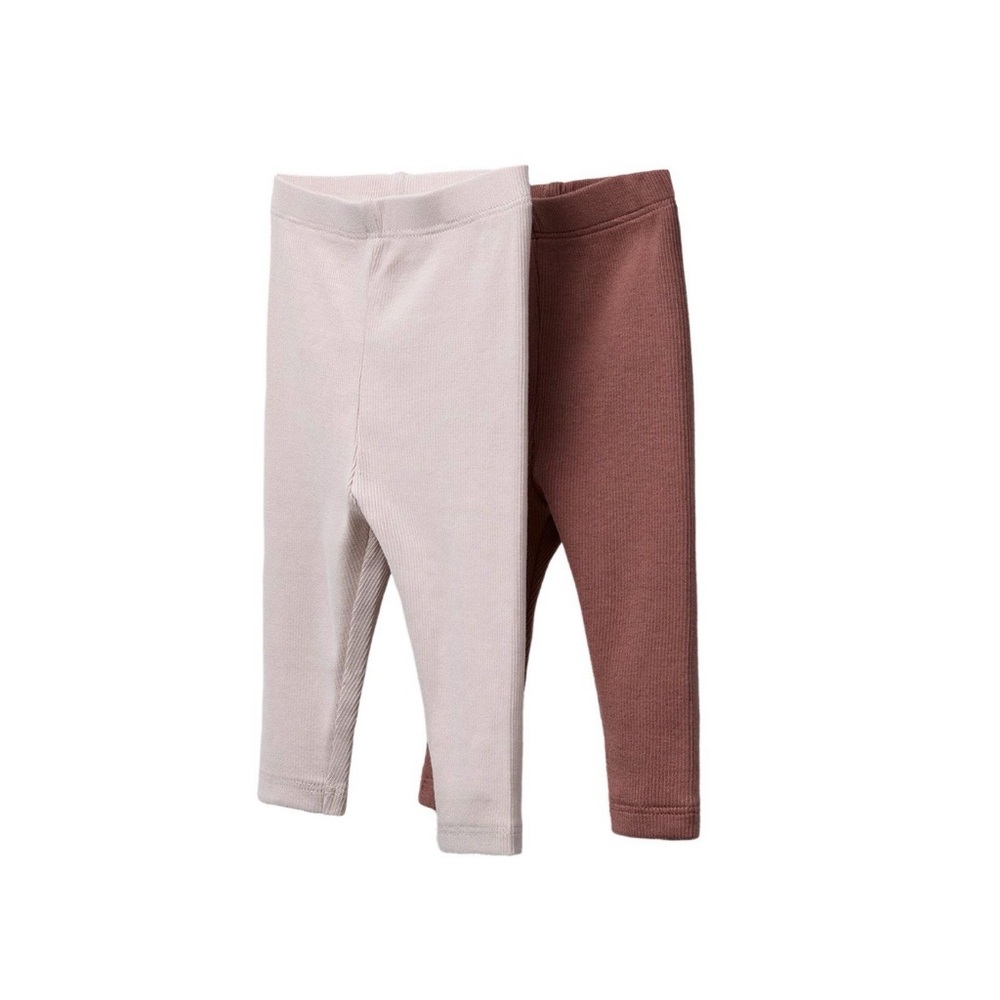 Zara baby girl 3-6mo Plain Leggings Set Pack of 2 light pink dusty mauve